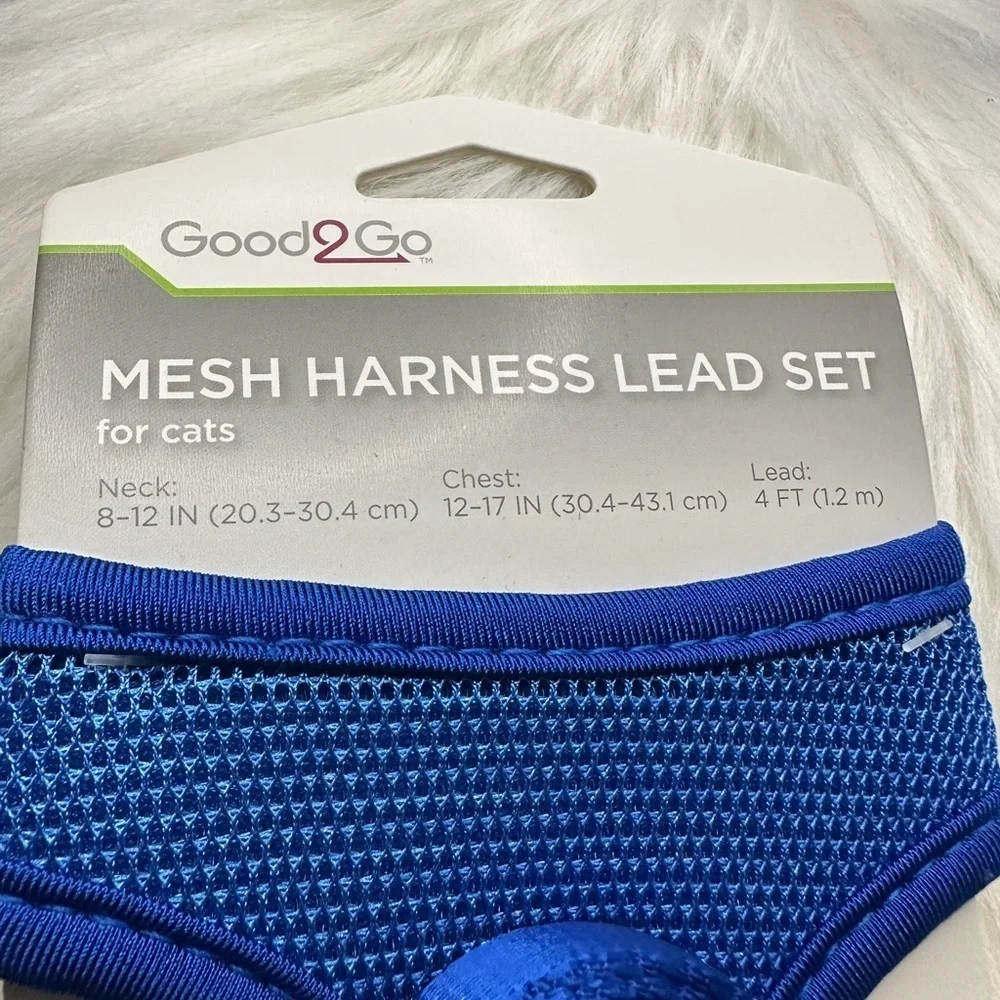 💜3/$15 Good2Go Vibrant Blue Mesh Cat Harness Set
